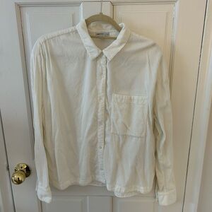 James Perse Cream Striped Button Down Shirt